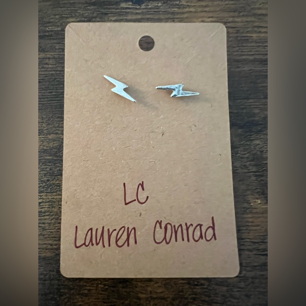 LC Lauren Conrad Silver Lightning Earrings
